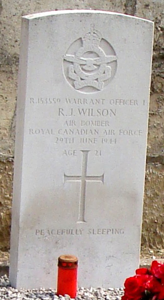W/O Robert J. Wilson - R.C.A.F. - B/A - Aged 21